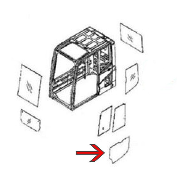 Aftermarket 22B-54-16150 Lower Door Glass For Komatsu Excavator PC78UU-6 PC78US-6 CAH40-0113 - main